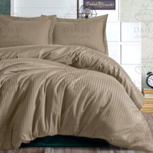 106100010077 (7) Double striped satin quilt , 3 pcs - لحاف ستان مقلم دابل ٣ق