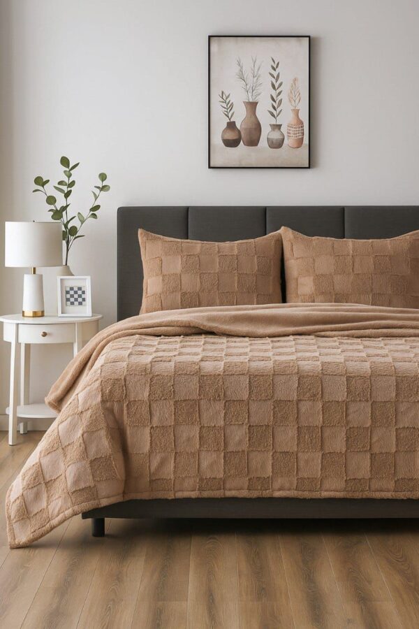 Kazan Fur Blanket Set – Double – 3 Pieces